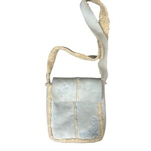 Blue and Cream Fur Messenger Bag ❄️